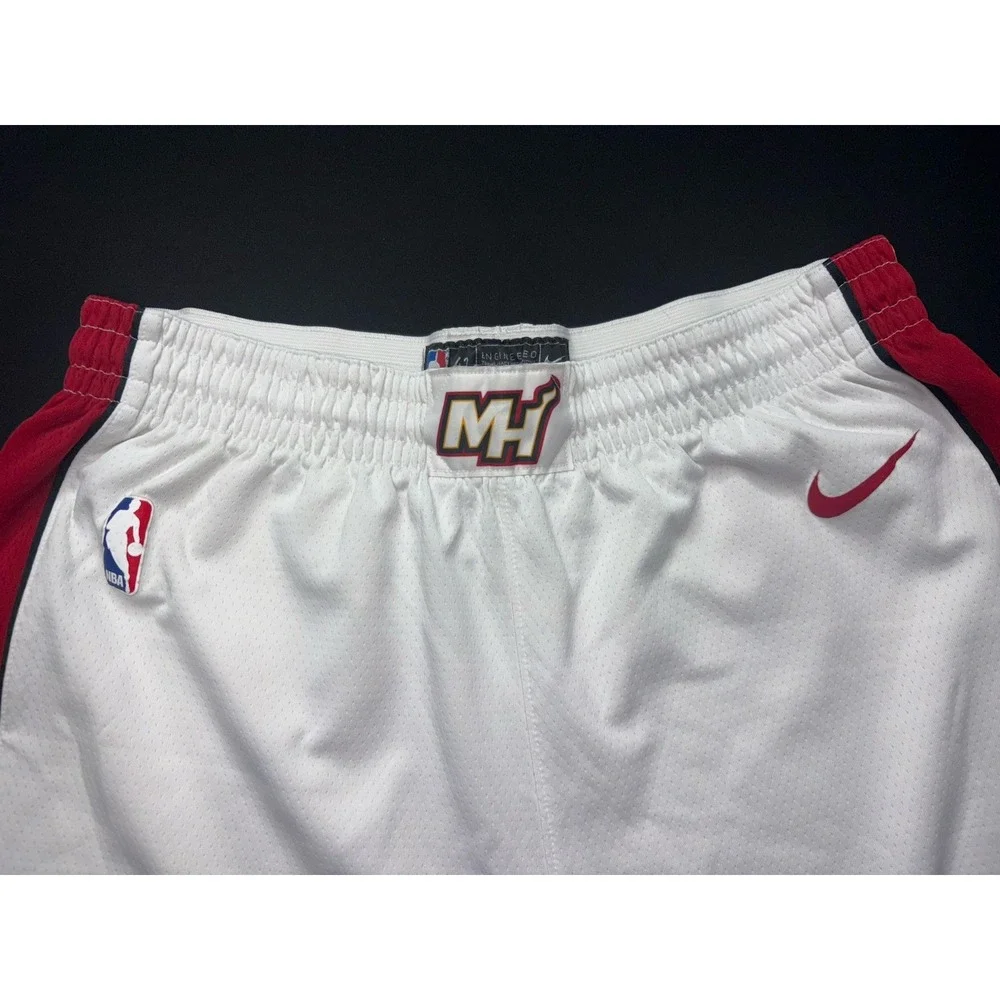 Vintage Rare Nike Miami Heat NBA White Basketball Shorts Mens Sz XL White